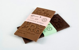 Typographic bars of chocolate