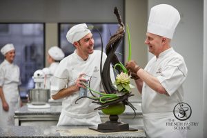Jacquy Pfeiffer working on a chocolate sculpture
