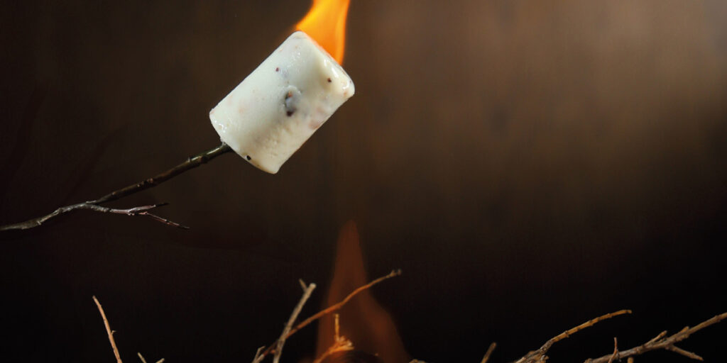 Barbecued marshmallow